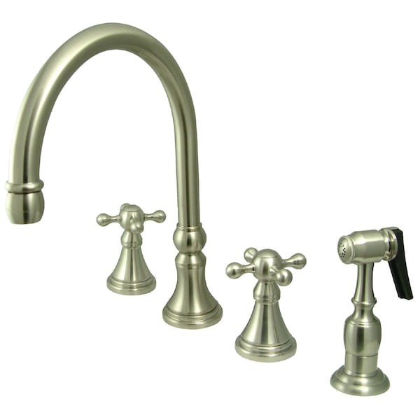 Widespread Kitchen Faucet, Brushed Nickel